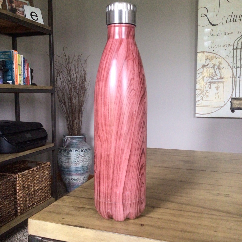 Unbranded Stainless Steel 25oz Water Bottle in Wood Grain
